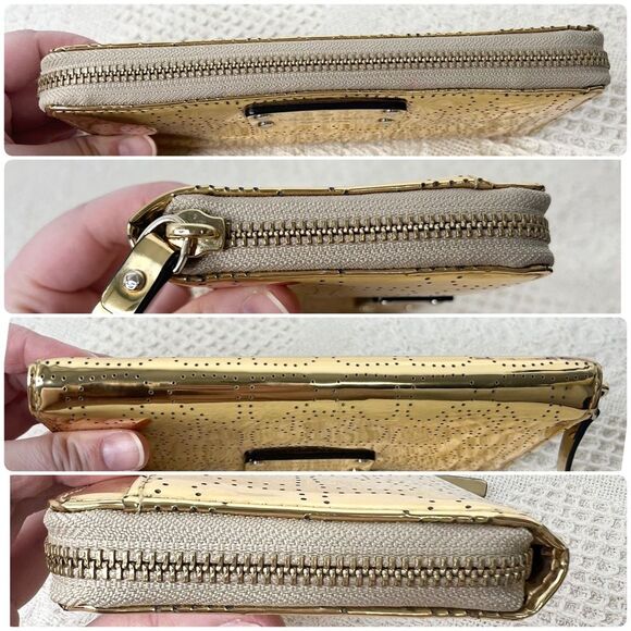 Kate Spade Metro Spade Neda Continental Zip Wallet Metallic Gold - Picture 6 of 10